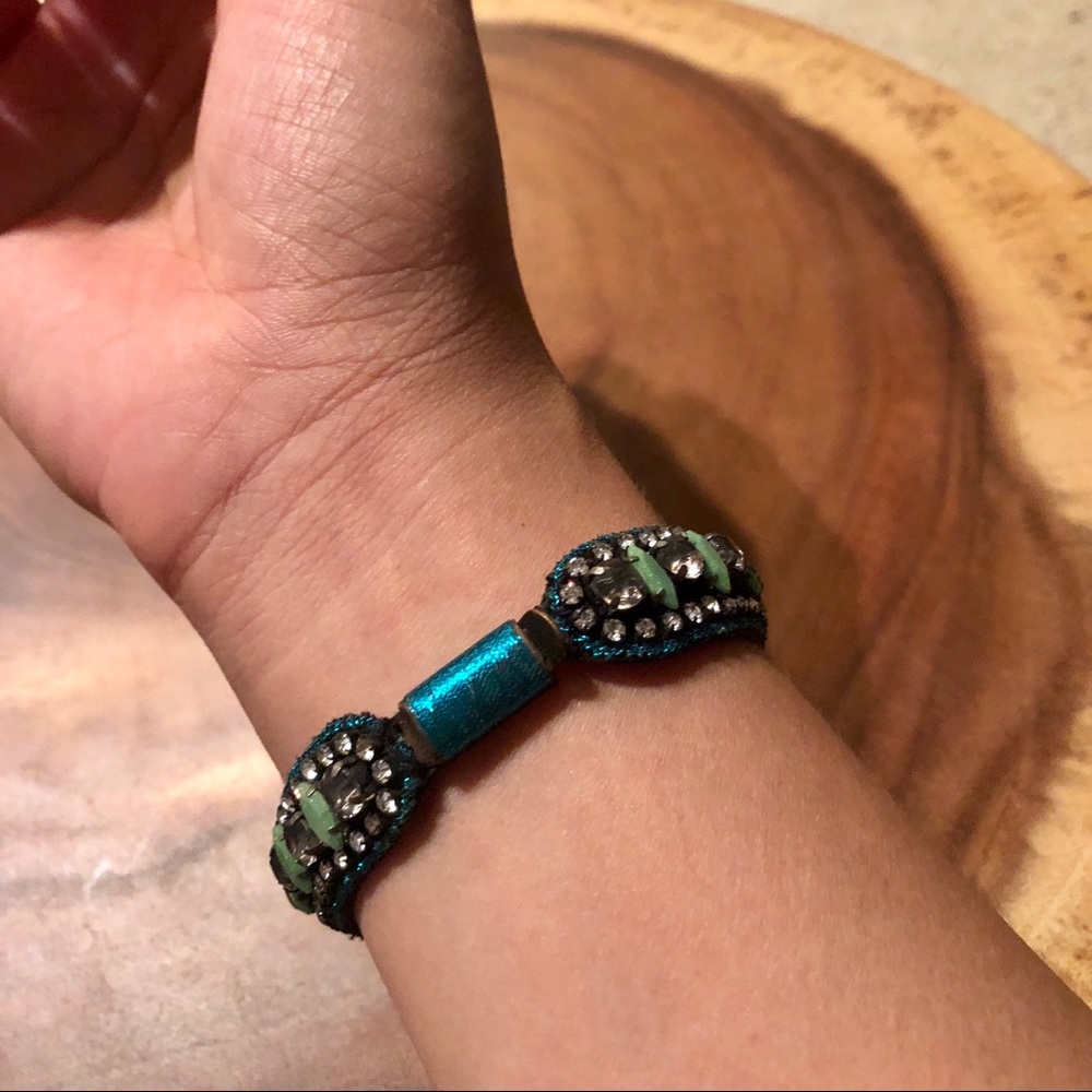 Turquoise Rhinestone Bracelet - Picture 2 of 6